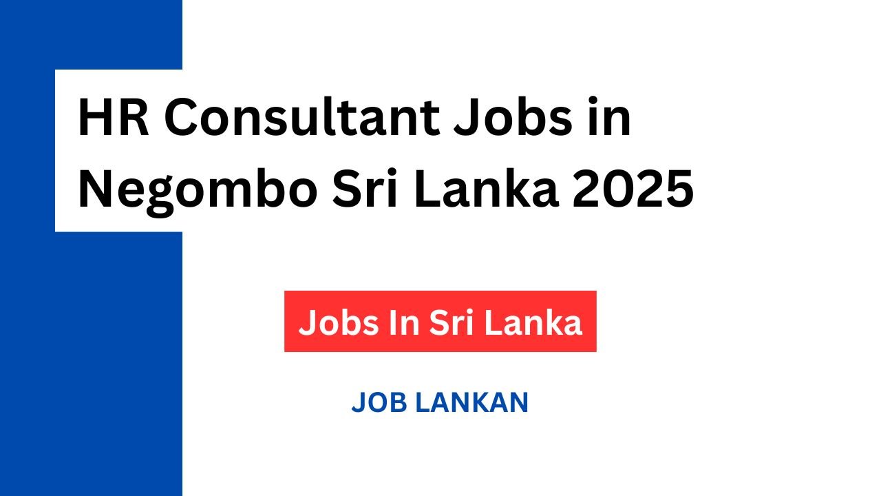 HR Consultant Jobs in Negombo Sri Lanka 2025