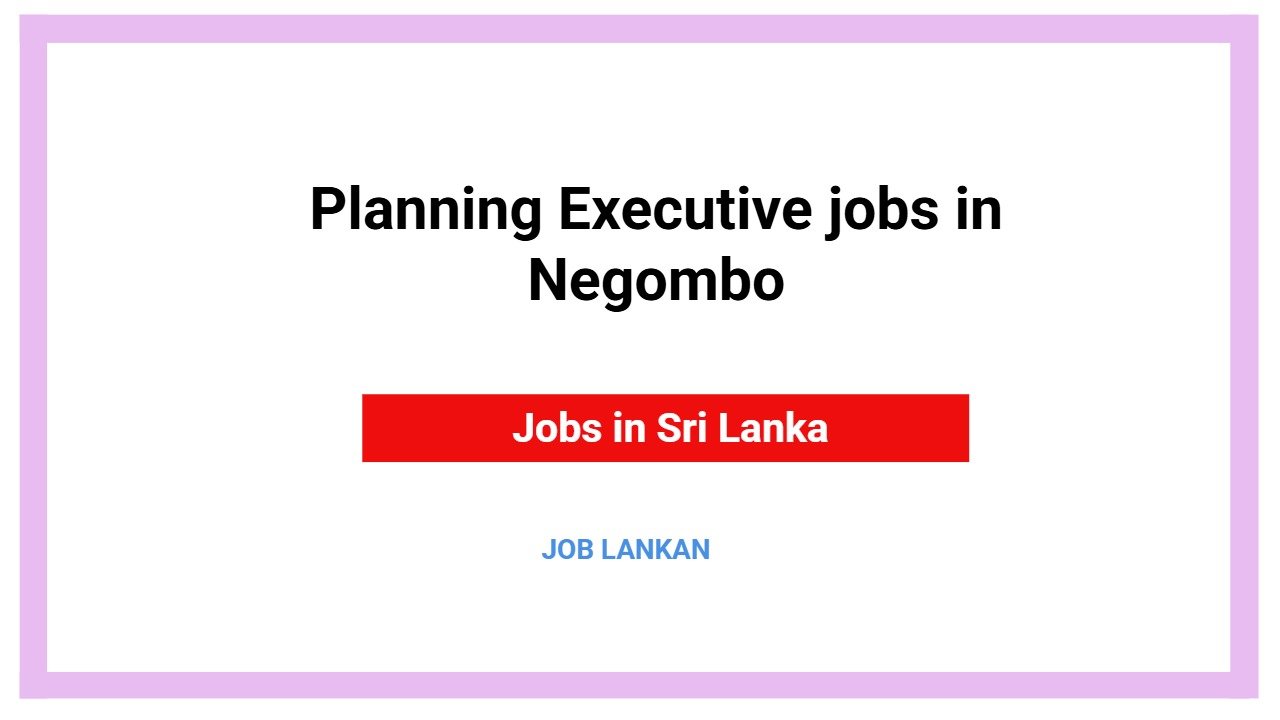 Planning Executive jobs in Negombo