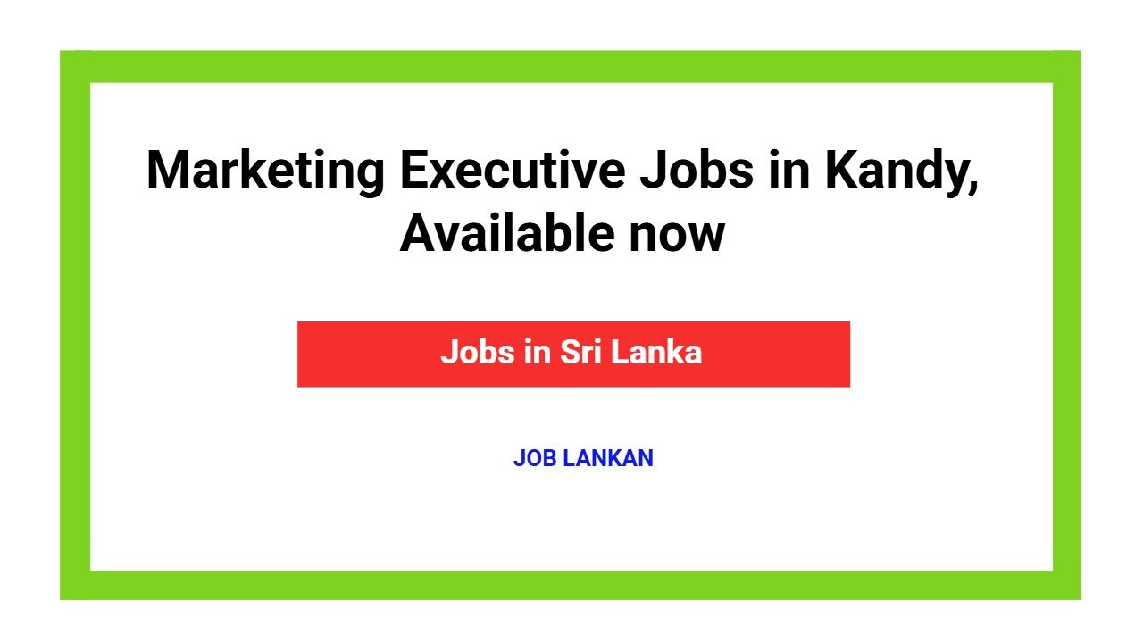Marketing Executive Jobs in Kandy, Available now